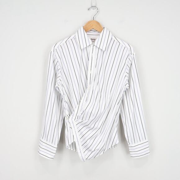 Madewell White Striped Button Down Shirt - Picture 4 of 12